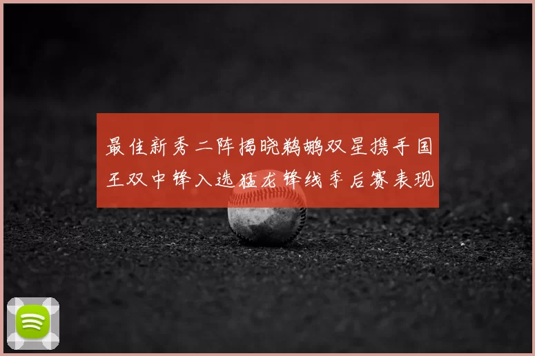最佳新秀二阵揭晓鹈鹕双星携手国王双中锋入选猛龙锋线季后赛表现抢眼